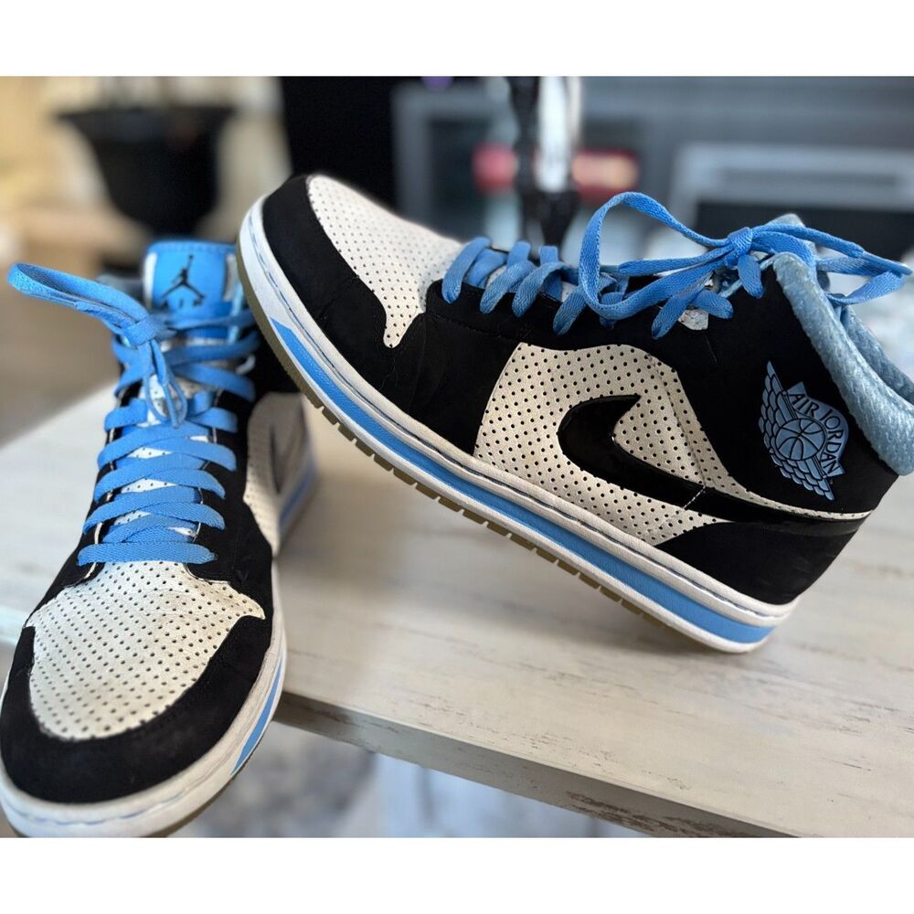 Air Jordan Alpha 1 'University Blue' White/Black Sneakers Sz 11